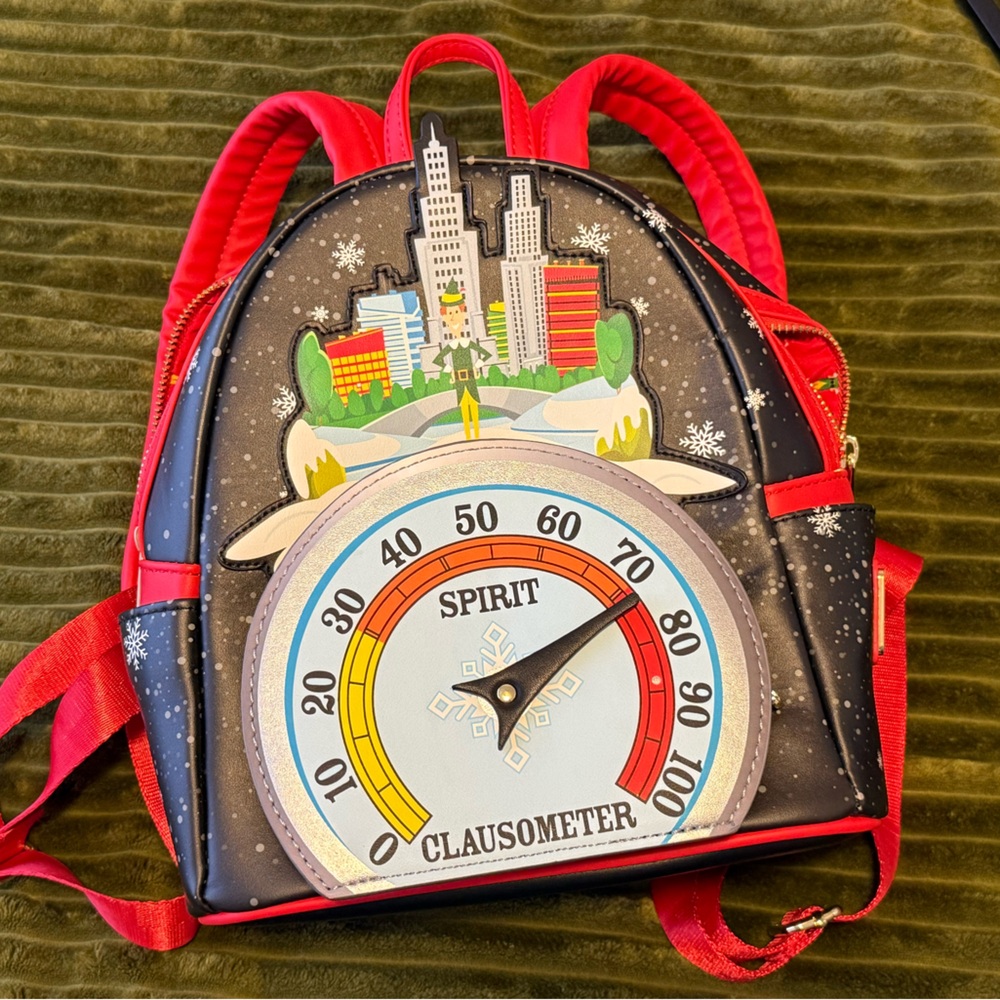 Loungefly Black and Red Clausometer Backpack